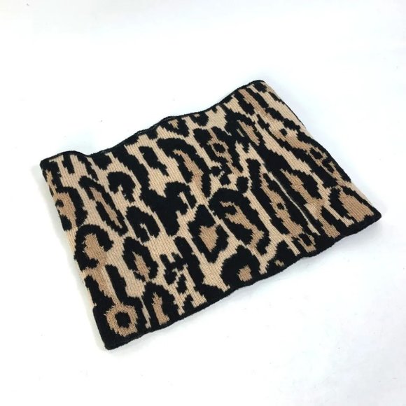 LOUIS VUITTON Leopard print Snood LV Rheogram Sequin Scarf Brown/Black - Picture 2 of 8